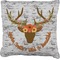 Floral Antler Faux-Linen Throw Pillow 26" (Personalized)