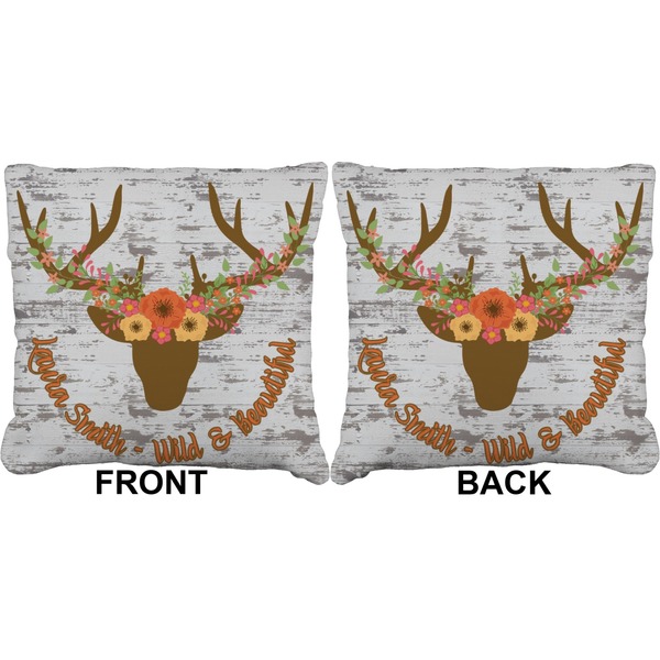 Floral Antler Burlap Pillow Approval