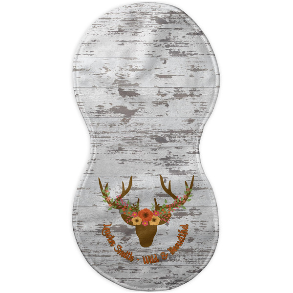 Floral Antler Burp Peanut Shaped Flat