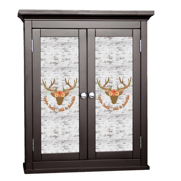 Custom Floral Antler Cabinet Decal - Small (Personalized)