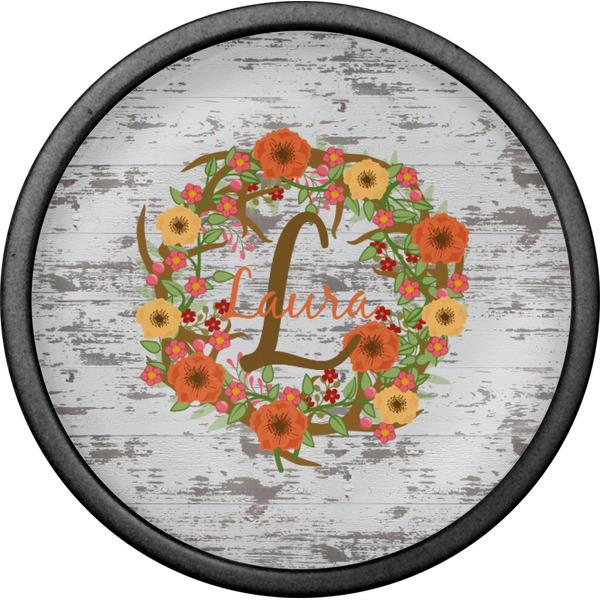 Floral Antler Cabinet Knob - Black - Front