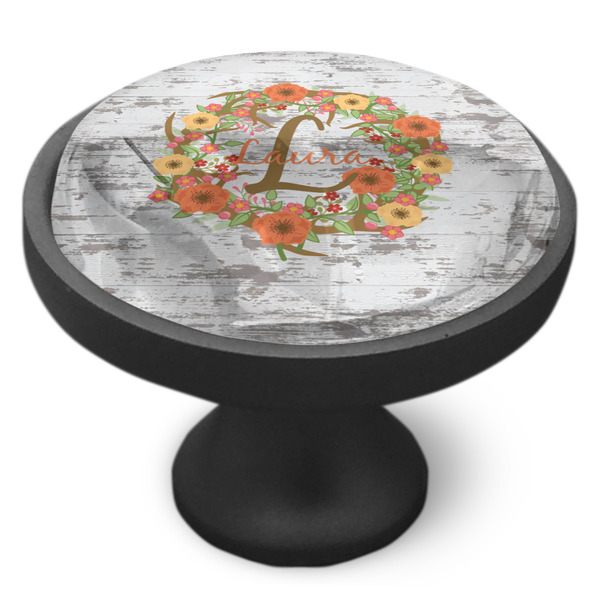 Floral Antler Cabinet Knob - Black - Side