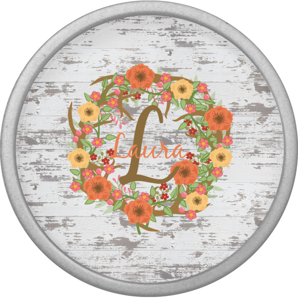 Floral Antler Cabinet Knob - Nickel - Front