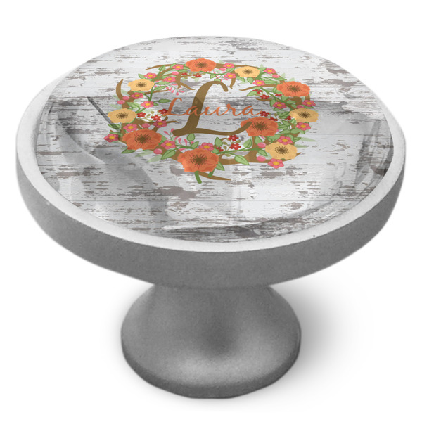 Floral Antler Cabinet Knob - Nickel - Side