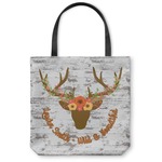 Floral Antler Canvas Tote Bag (Personalized)