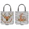 Floral Antler Canvas Tote - Front and Back