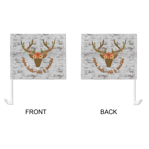 Floral Antler Car Flag - Large - APPROVAL