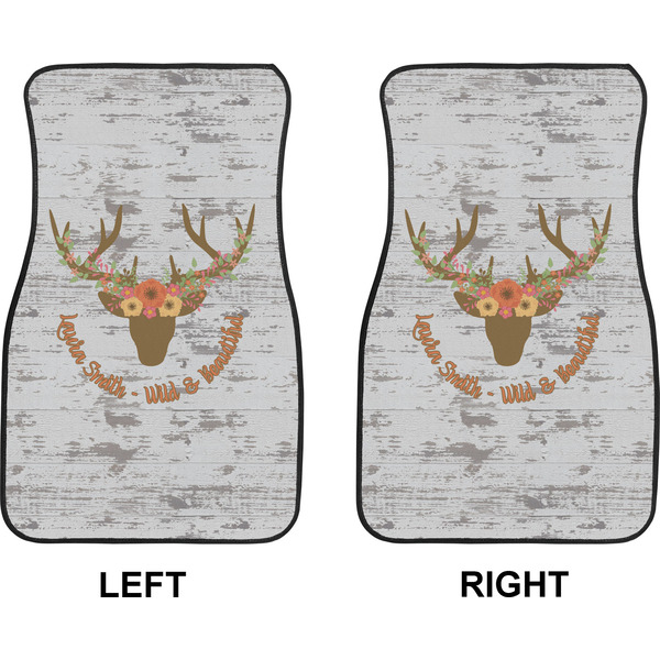 Floral Antler Car Mat Front - Approval