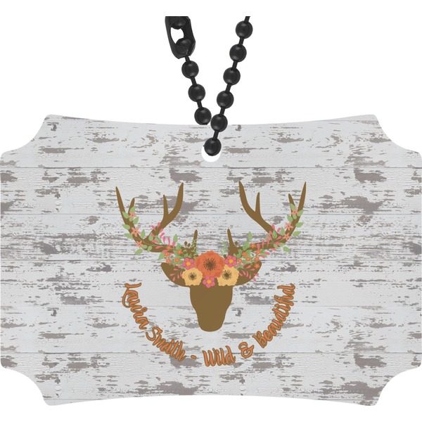 Custom Floral Antler Rear View Mirror Ornament (Personalized)