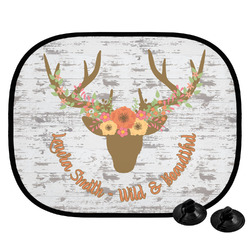 Floral Antler Car Side Window Sun Shade (Personalized)
