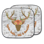 Floral Antler Car Sun Shade - Two Piece (Personalized)