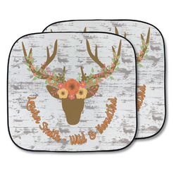 Floral Antler Car Sun Shade - Two Piece (Personalized)