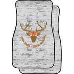 Floral Antler Car Floor Mats (Front Seat) (Personalized)