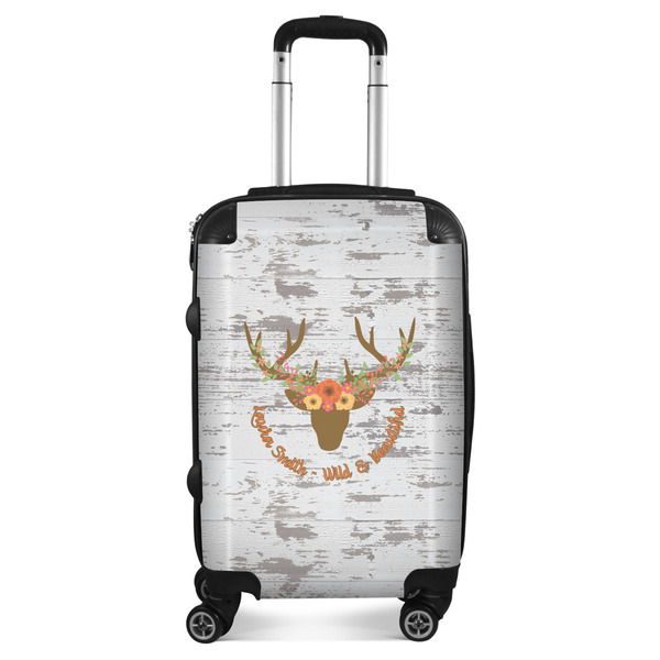 Custom Floral Antler Suitcase (Personalized)