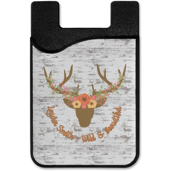 Floral Antler Cell Phone Credit Card Holder