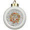 Floral Antler Ceramic Ball Ornament (Personalized)