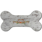 Floral Antler Ceramic Dog Ornament - Front w/ Name or Text