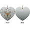 Floral Antler Ceramic Flat Ornament - Heart Front & Back (APPROVAL)