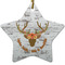 Floral Antler Star Ceramic Ornament w/ Name or Text