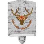 Floral Antler Ceramic Night Light (Personalized)