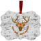 Floral Antler Christmas Ornament (Front View)