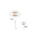 Floral Antler Clear Plastic 7" Stir Stick - Oval - Front & Back