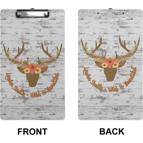 Floral Antler Clipboard (Legal) (Front + Back)