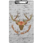 Floral Antler Clipboard (Legal Size) (Personalized)