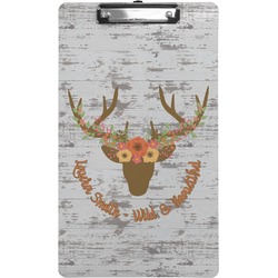 Floral Antler Clipboard (Legal Size) (Personalized)