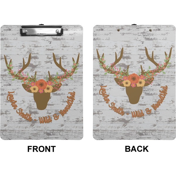 Floral Antler Clipboard (Letter) (Front + Back)