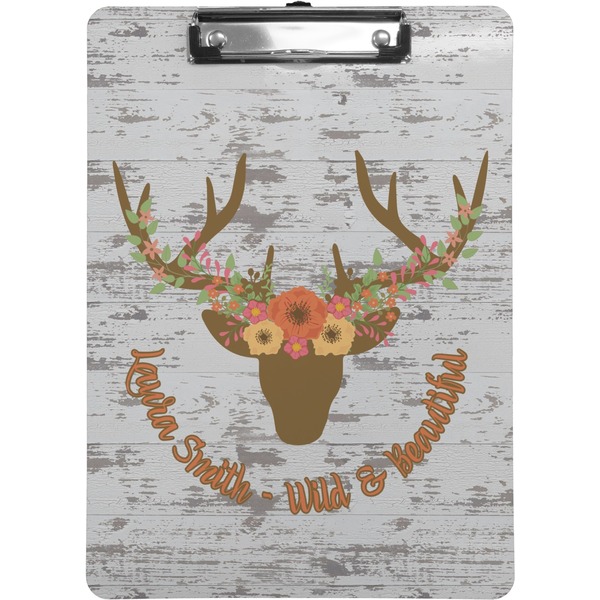Custom Floral Antler Clipboard (Personalized)