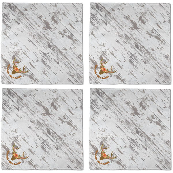 Floral Antler Cloth Napkins - Personalized Dinner (APPROVAL) Set of 4