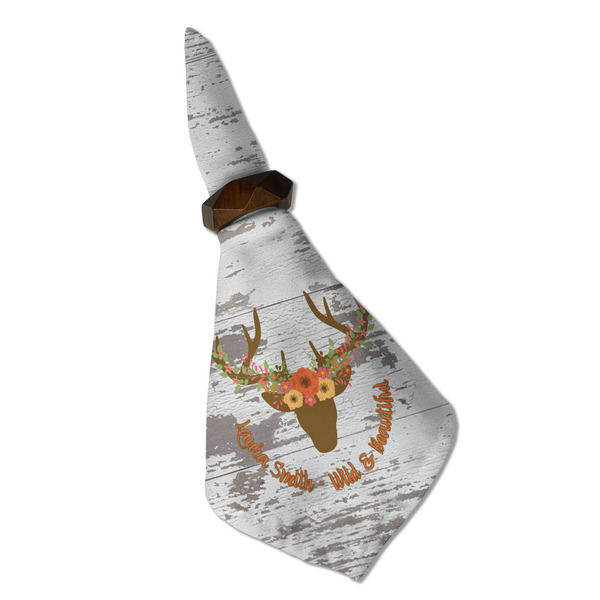 Floral Antler Cloth Napkins - Personalized Dinner (Folded in Ring) (MAIN)