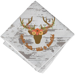Floral Antler Cloth Napkin w/ Name or Text