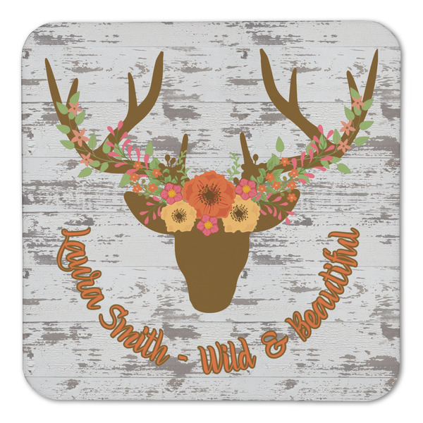 Floral Antler Coaster Set - FRONT (one)