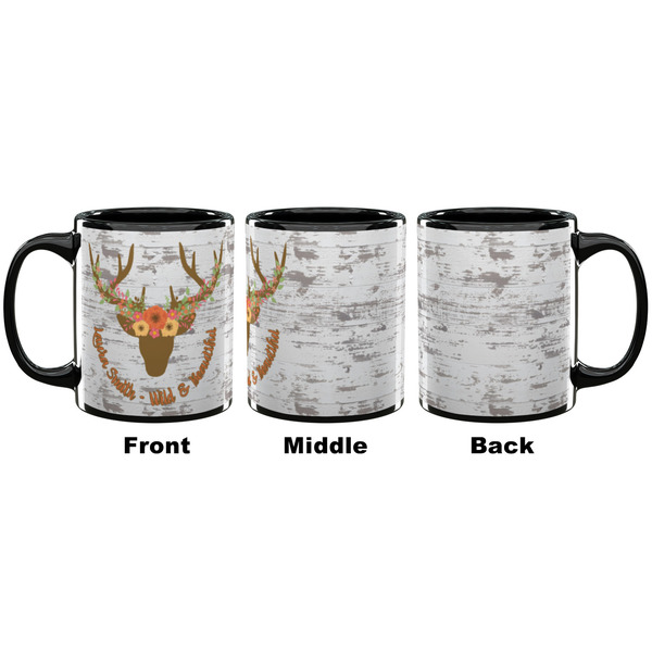 Floral Antler Coffee Mug - 11 oz - Black APPROVAL