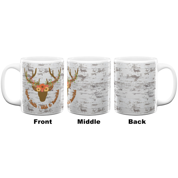 Floral Antler Coffee Mug - 11 oz - White APPROVAL