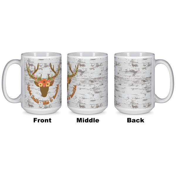 Floral Antler Coffee Mug - 15 oz - White APPROVAL