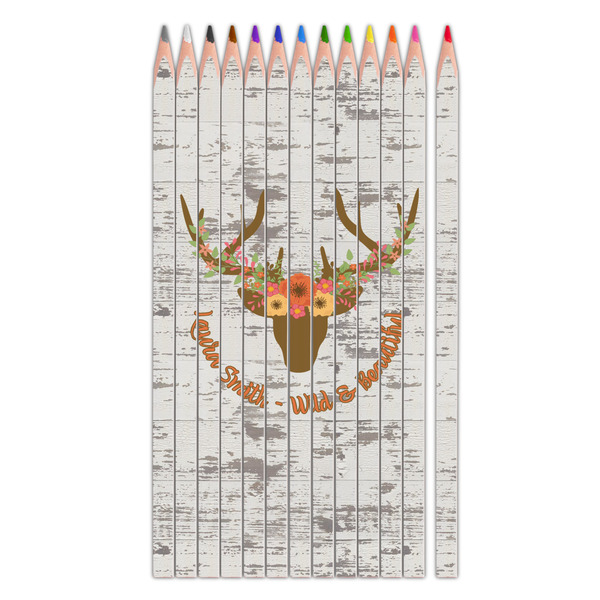 Custom Floral Antler Colored Pencils (Personalized)