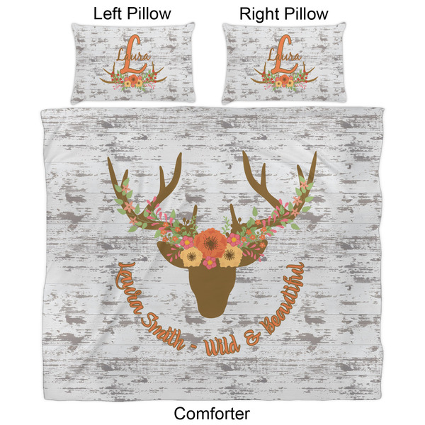 Floral Antler Comforter Set - King - Approval