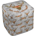 Floral Antler Cube Pouf Ottoman (Personalized)