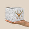 Floral Antler Cube Favor Gift Box - On Hand - Scale View