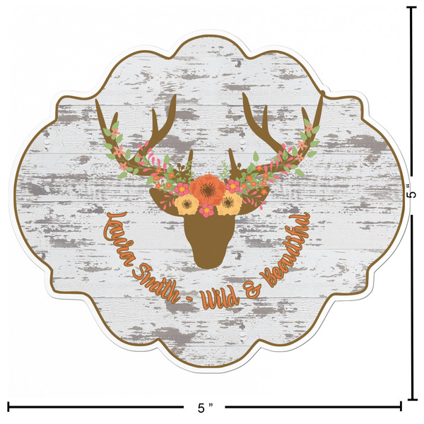 Floral Antler Custom Shape Iron On Patches - L - APPROVAL