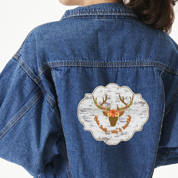 Custom Floral Antler Large Custom Shape Patch - 2XL (Personalized)