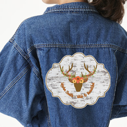 Floral Antler Twill Iron On Patch - Custom Shape - 3XL (Personalized)