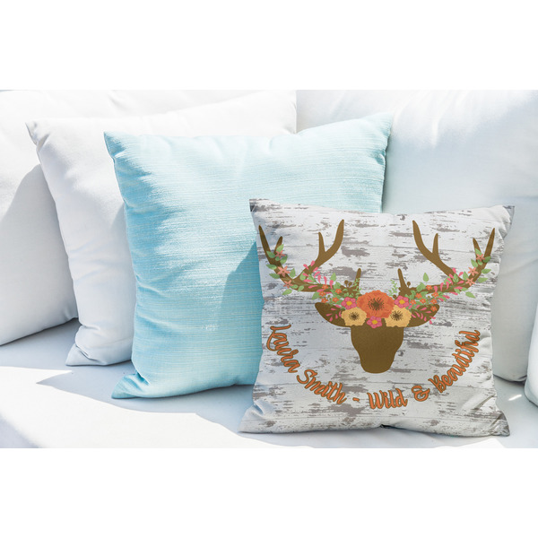 Floral Antler Decorative Pillow Case - LIFESTYLE 2