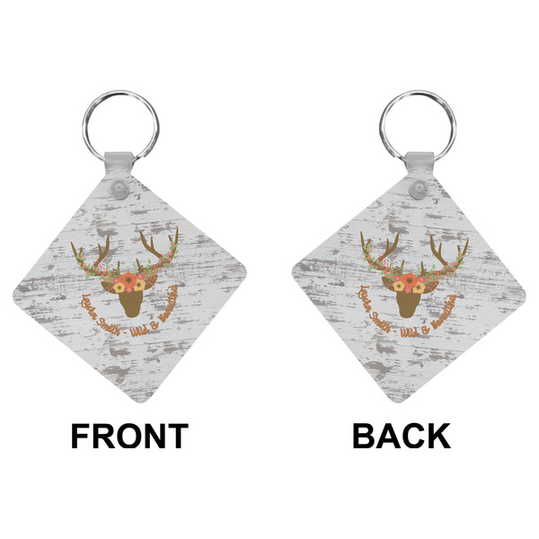 Floral Antler Diamond Keychain (Front + Back)