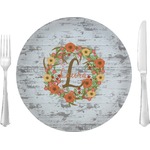 Floral Antler 10" Glass Lunch / Dinner Plates - Single or Set (Personalized)