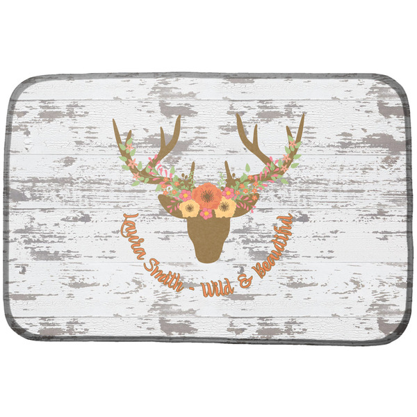 Custom Floral Antler Dish Drying Mat (Personalized)