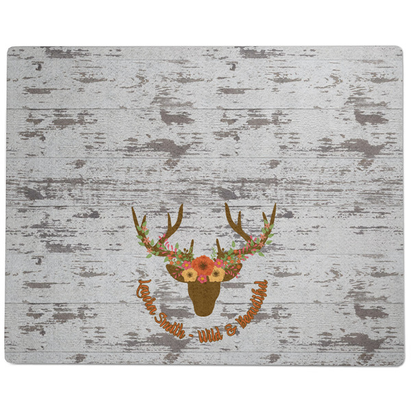 Floral Antler Dog Food Mat - Large without Bowls